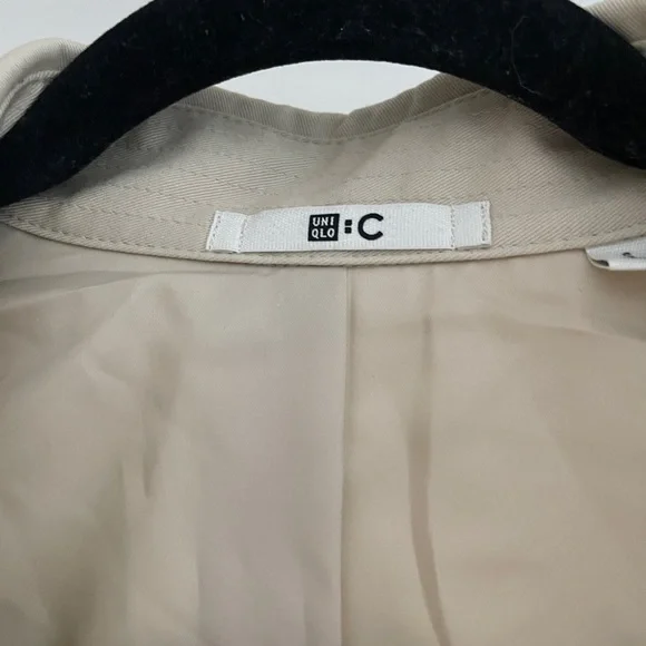 Uniqlo Cream Double-Breasted Trench Coat - Picture 4 of 11